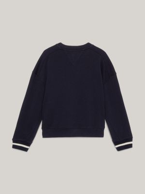 blue hilfiger monotype relaxed fit logo-sweatshirt für mädchen - tommy hilfiger