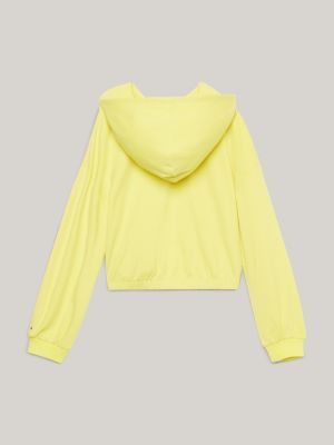 yellow varsity relaxed fit hoodie mit wappen-logo für mädchen - tommy hilfiger
