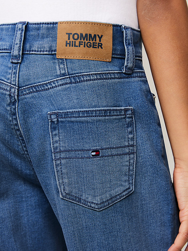 denim essential tapered faded jeans for girls tommy hilfiger