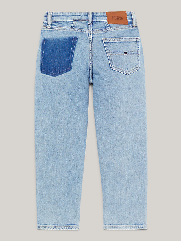 denim tapered faded jeans for girls tommy hilfiger