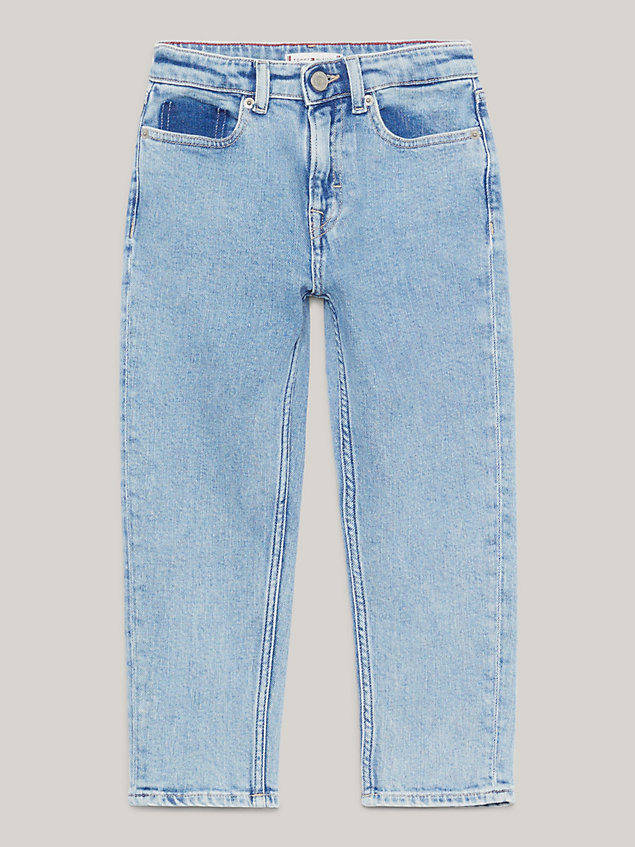 denim tapered faded jeans for girls tommy hilfiger
