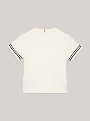 Essential Ruffle Sleeve | Hilfiger | Beige Fit Slim T-Shirt Tommy