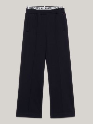 blue hilfiger monotype jogginghose mit weitem bein für mädchen - tommy hilfiger