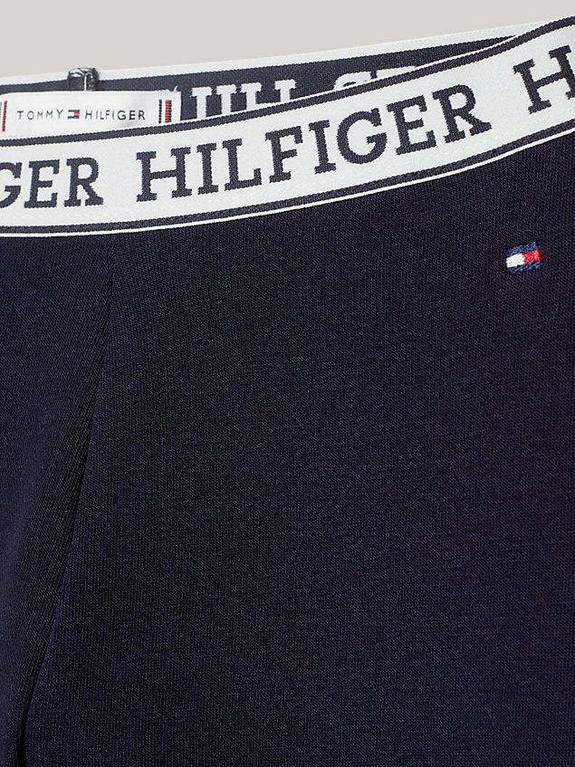 blue hilfiger monotype logo waistband full length leggings for girls tommy hilfiger