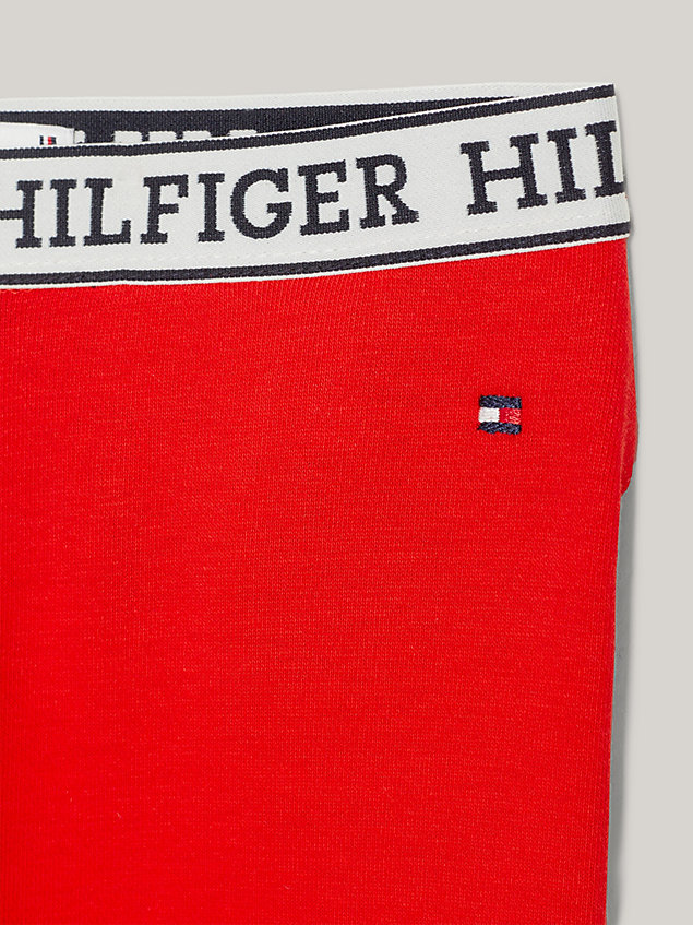 red hilfiger monotype logo waistband full length leggings for girls tommy hilfiger