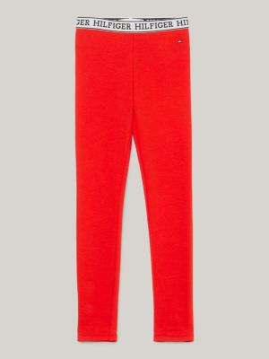 Hilfiger Monotype lange Leggings mit Logo | Rot | Tommy Hilfiger