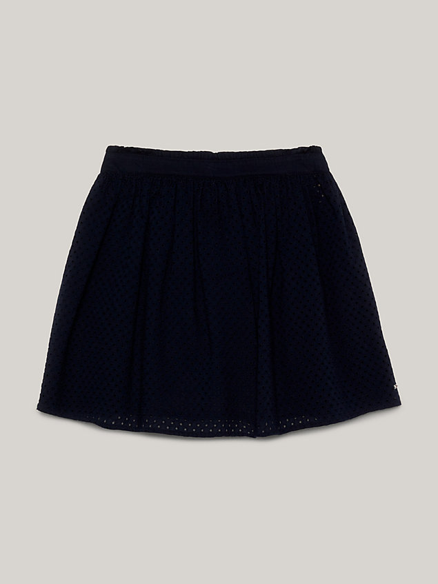 blue essential broderie anglaise mini skirt for girls tommy hilfiger