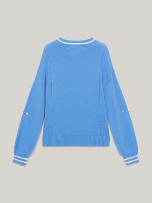 Essential Wool Crew Neck Relaxed Jumper Blue Tommy Hilfiger