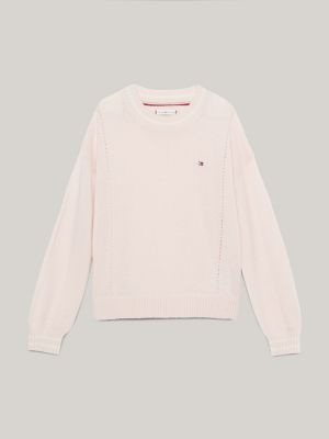 Pink tommy hotsell hilfiger crew neck