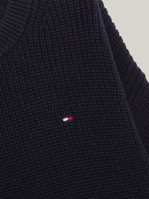 Essential Relaxed Crew Neck Jumper | Blue | Tommy Hilfiger