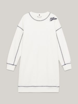 Sweatshirt-Kleid mit Hilfiger-Monotype-Logo | Beige | Tommy Hilfiger
