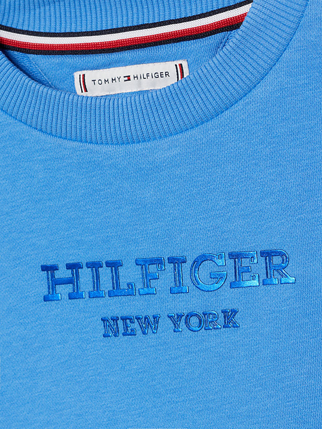 blue hilfiger monotype foil logo sweater dress for girls tommy hilfiger