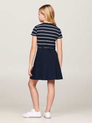 Robe patineuse Essential ceintur e Bleu Tommy Hilfiger