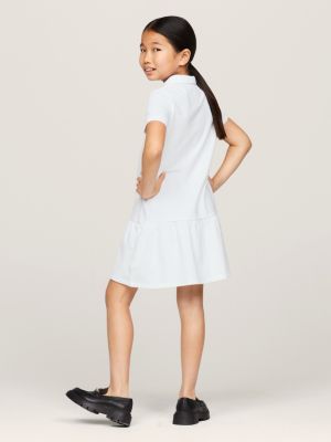 Girls white 2024 polo dress