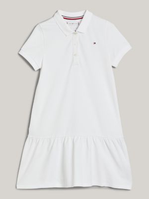  Tommy Hilfiger Vestido sin mangas para niña, Blanco (Crisp  White) : Ropa, Zapatos y Joyería