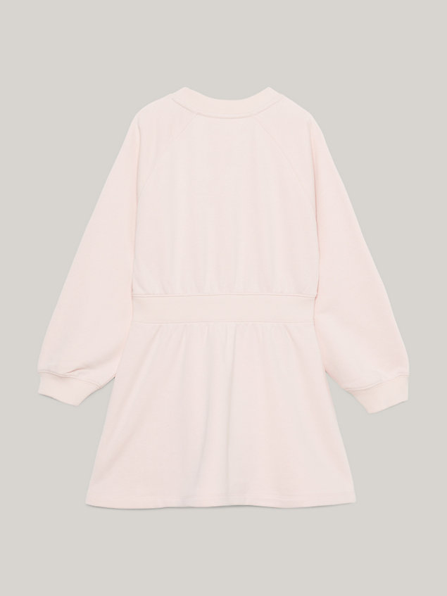 pink varsity pulloverkleid mit script-logo für maedchen - tommy hilfiger