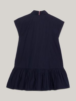blue essential global stripe hemdkleid für mädchen - tommy hilfiger