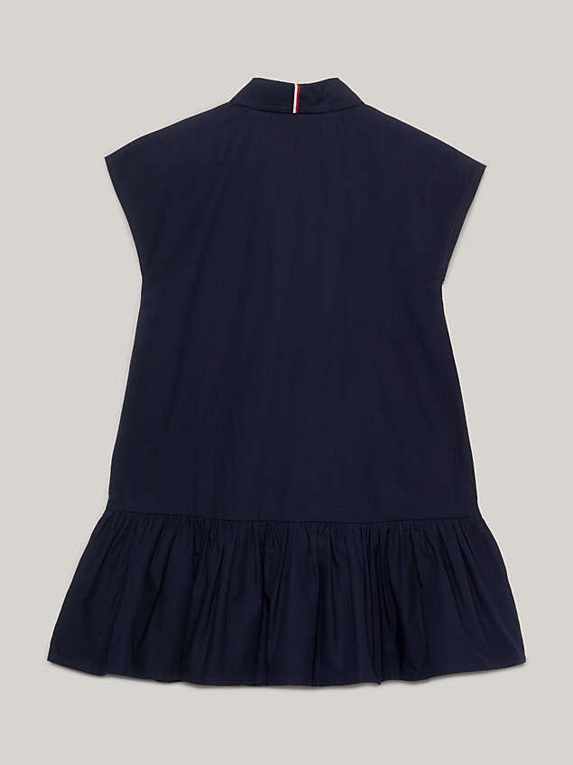 blue essential global stripe shirt dress for girls tommy hilfiger