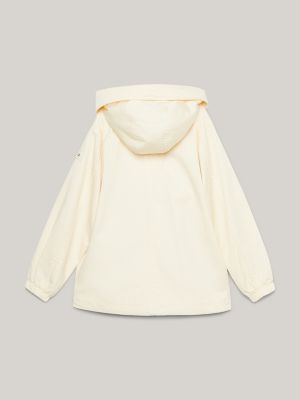 beige hilfiger monotype kapuzenparka für mädchen - tommy hilfiger