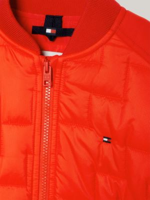 Quilted Boxy Fit Bomber Jacket | Red | Tommy Hilfiger