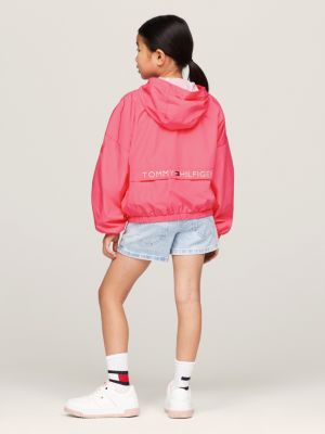 Essential Lightweight Relaxed Fit Hooded Jacket | Pink | Tommy Hilfiger