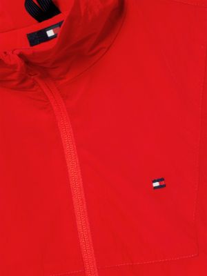 Hilfiger Monotype Logo Cuff Cropped Windbreaker | Red | Tommy Hilfiger