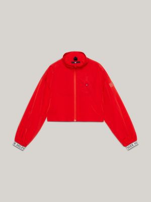 Tommy Hilfiger - Girls Red Cropped Windbreaker Jacket