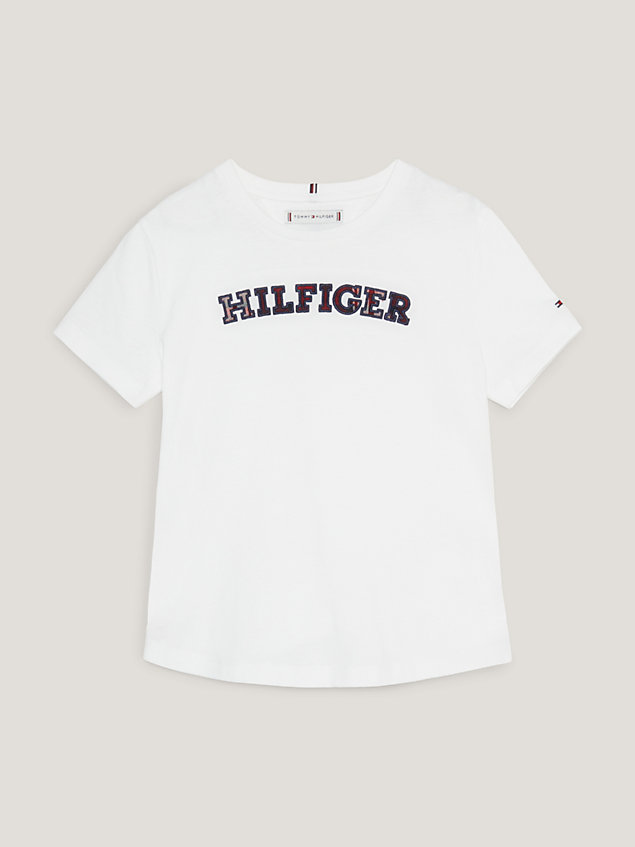 camiseta con monotipo hilfiger white de nina tommy hilfiger