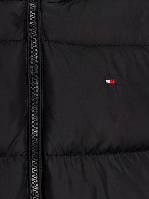 black essential longline down jacket for girls tommy hilfiger