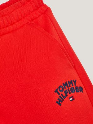 orange jogginghose mit bündchen und logo-stickerei für maedchen - tommy hilfiger