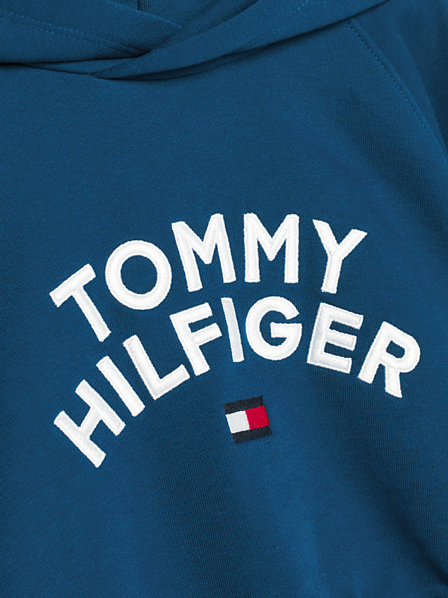 blue logo flag hoody for girls tommy hilfiger
