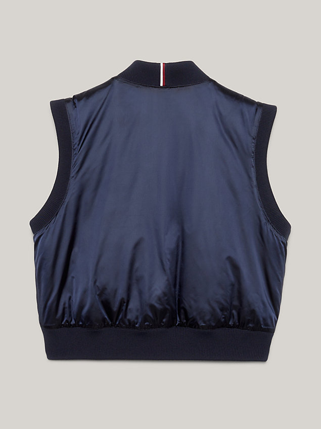 blue essential high shine vest for girls tommy hilfiger