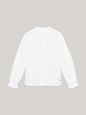 Essential Ruffle Collar Shirt White Tommy Hilfiger