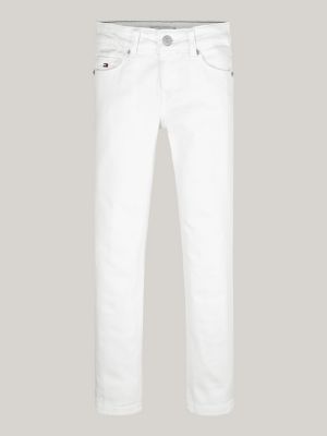 jeans nora skinny fit a vita media bianchi bianco da bambine tommy hilfiger