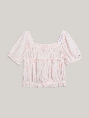 Ditsy Floral Print Cropped Top | Pink | Tommy Hilfiger