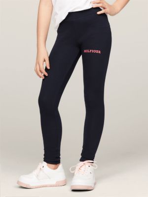 Logo Stretch Full Length Fitted Leggings, Pink