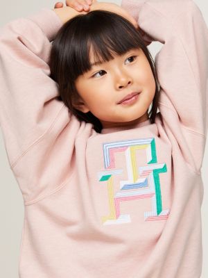 TH Monogram regular fit trui Roze Tommy Hilfiger