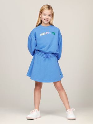 blue hilfiger monotype relaxed fit sweatshirt für mädchen - tommy hilfiger