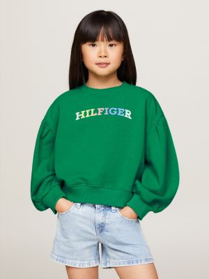 Orange Tommy Hilfiger Girls' Essential Logo Crew Sweatshirt Junior