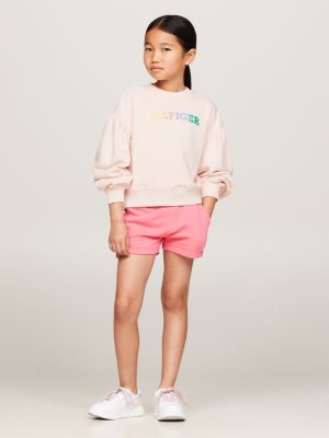 pink hilfiger monotype relaxed fit sweatshirt für mädchen - tommy hilfiger