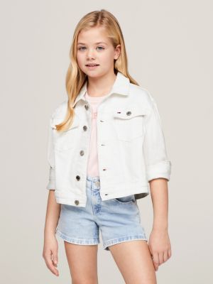 Oversized denim hot sale jacket girls