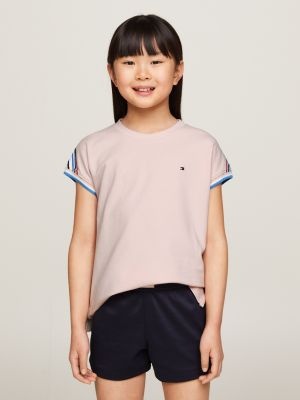 Buy Tommy Hilfiger Kids Girls Vinyl Brand Print Cotton T-Shirt 