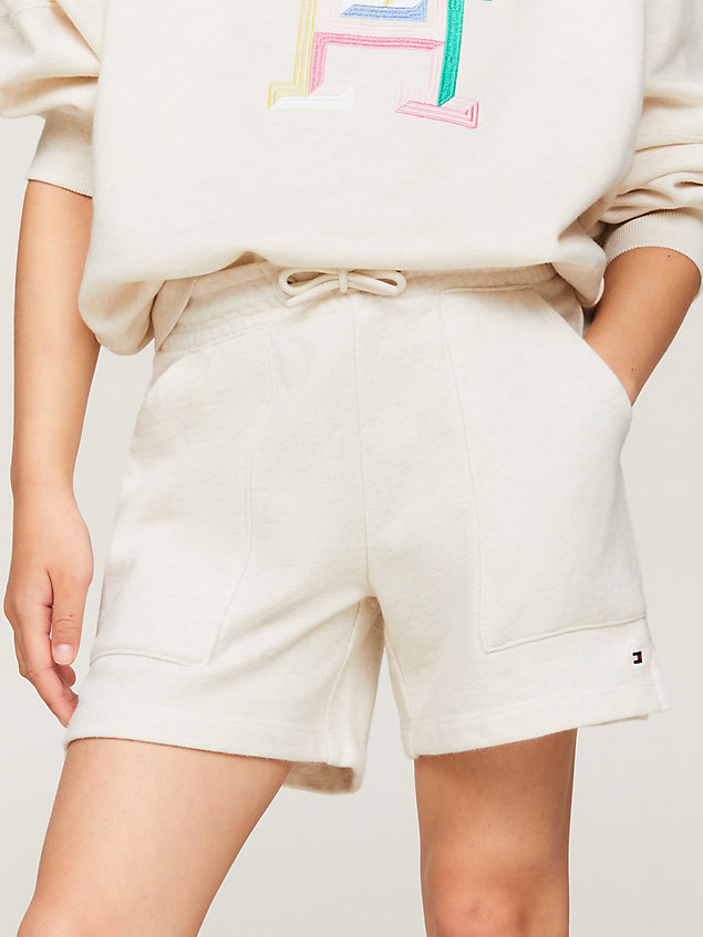 shorts essential relaxed fit con lacci brown da bambine tommy hilfiger