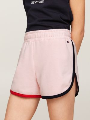 pink global stripe shorts für mädchen - tommy hilfiger