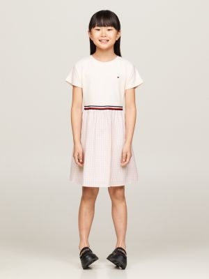 Gingham Relaxed Dress, Pink