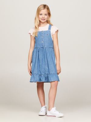 Denim Mini Dungaree Dress