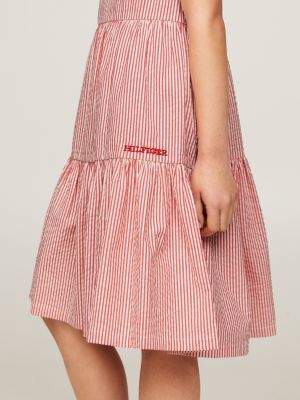 Tommy hilfiger red and white best sale striped dress