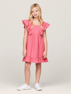 Pink frill outlet frock