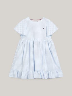 Gingham Check Dress And Scrunchie Set | Blue | Tommy Hilfiger