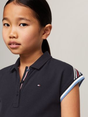 blue 1985 collection kurzarm-polokleid für mädchen - tommy hilfiger